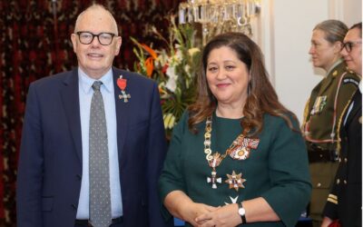 Dr Ken Romeril, of Wellington, receives his MNZM for services to haematology.